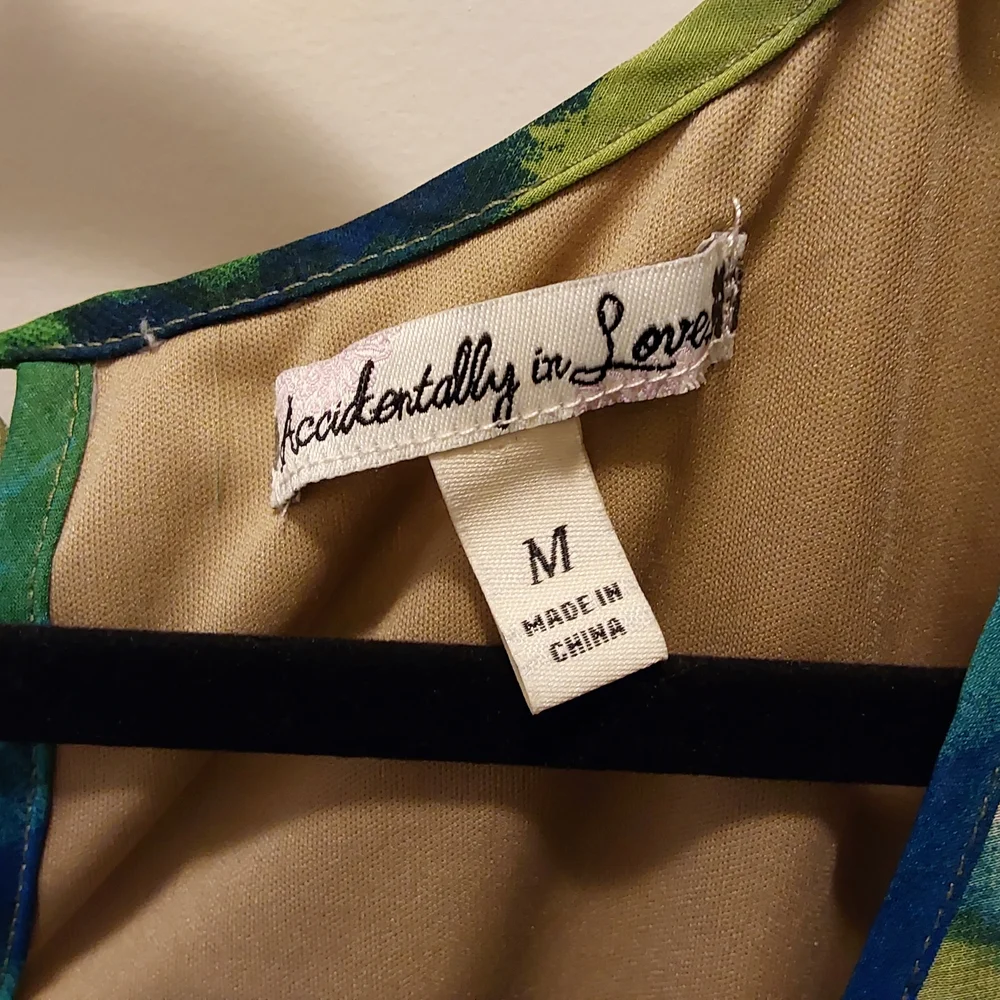 Accidentally In Love Blue and Green Midi Dress - Picture 3 of 3